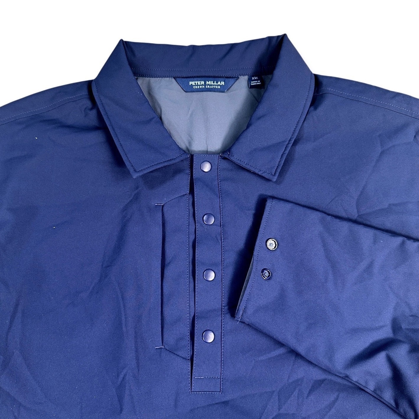 Peter Millar Crown Crafted Men's Blue Long Sleeve Pullover Insulated Shirt Xxl